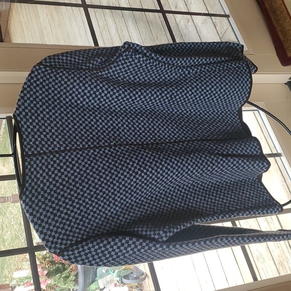 Lands' End 100% Wool Blue & Brown Wrapped Button Sz. 12 Jacket Cardigan - Picture 5 of 8